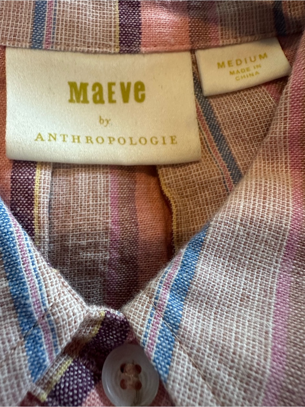 Anthropologie Maeve Lida Linen Blend 1/2 Button Pullover Top - Picture 5 of 6